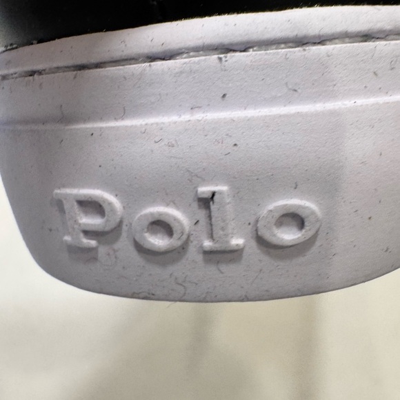 POLO RALPH LAUREN JERMAIN II 2 BLACK LEATHER UNISEX SNEAKERS Men’s 7 WMS 8.5 - Picture 6 of 10